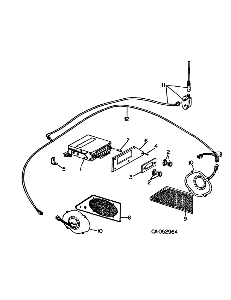Схема запчастей Case IH 886 - (08-21) - ELECTRICAL, RADIO AND TAPE PLAYER, TRACTORS WITH CAB (06) - ELECTRICAL