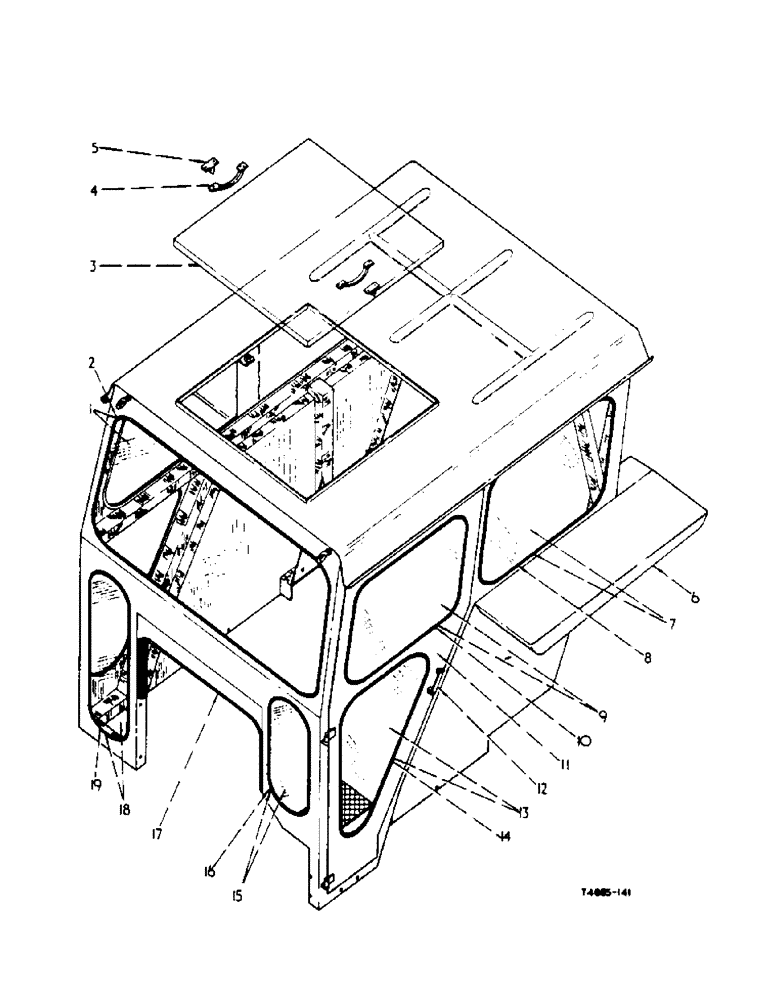 Схема запчастей Case IH 434 - (6-114) - TRACTOR CAB ATTACHMENT, CAB, FRONT VIEW - ATTACHMENTS (88) - ACCESSORIES
