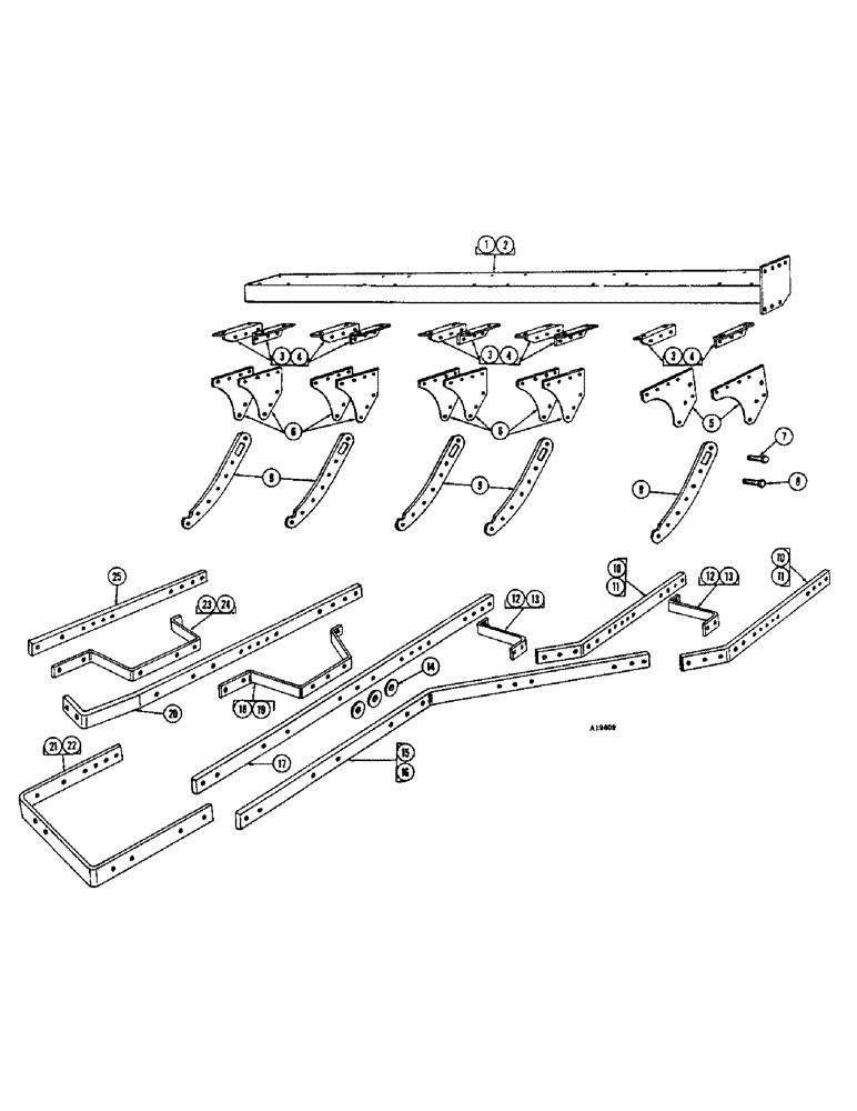 Схема запчастей Case IH JTA-SERIES - (12) - FRAME, FIVE BOTTOM JRA, 14 INCH, 16 INCH 