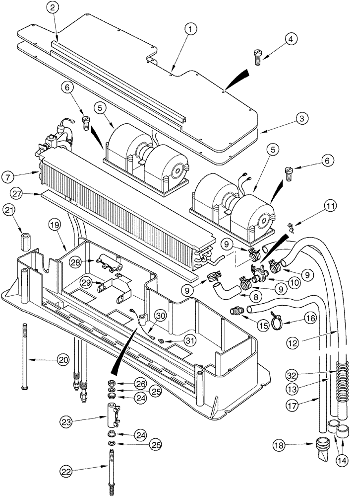 Схема запчастей Case IH MX90C - (09-32) - HEATER AND AIR CONDITIONING (09) - CHASSIS