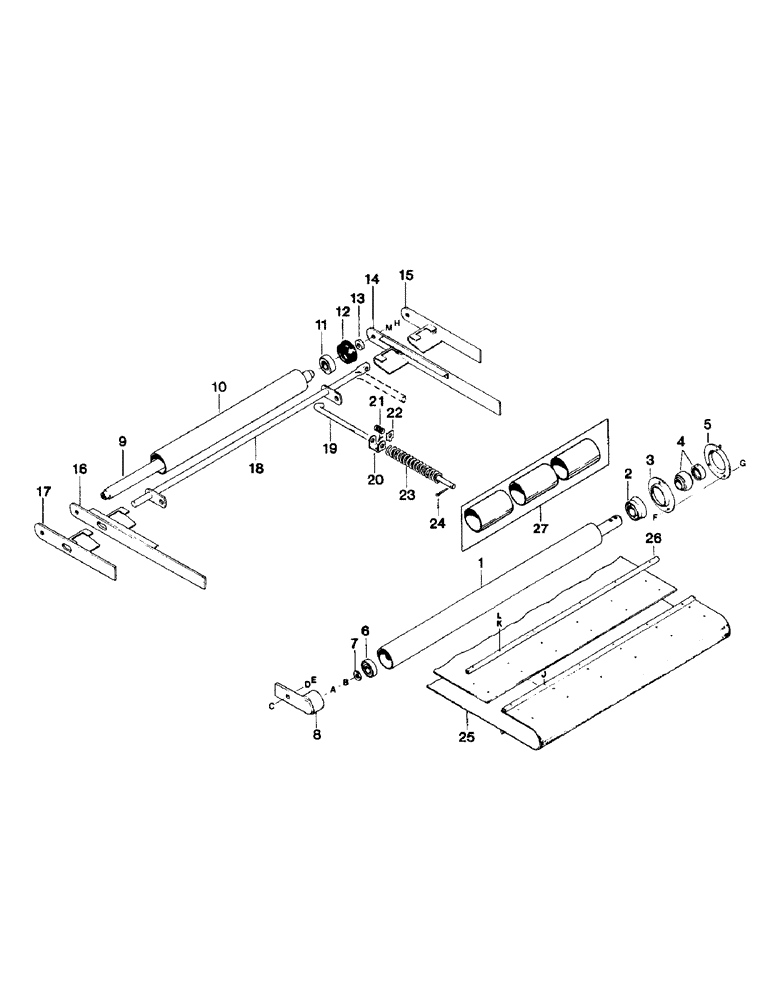 Схема запчастей Case IH 6000 - (9-28) - DRAPERS AND ROLLERS (09) - CHASSIS/ATTACHMENTS