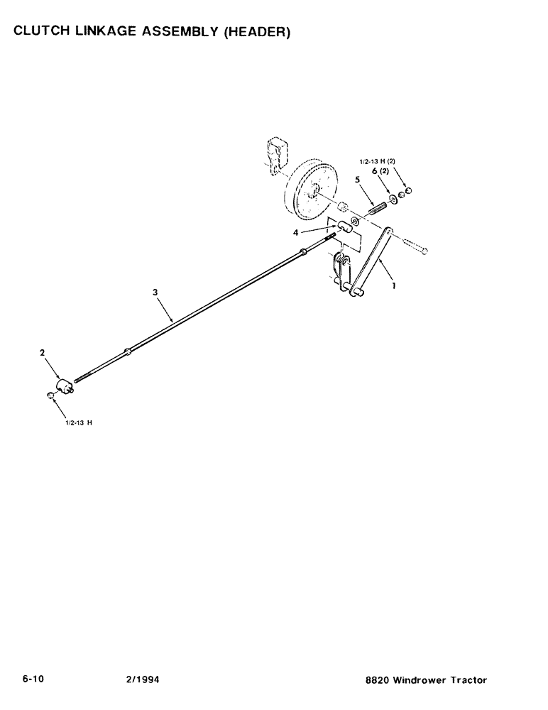Схема запчастей Case IH 8820 - (6-10) - CLUTCH LINKAGE ASSEMBLY, HEADER (06) - POWER TRAIN