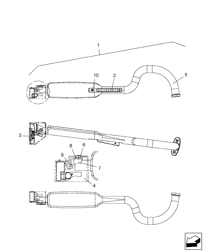 Схема запчастей Case IH 9230 - (90.154.04) - DOOR, HANDLE ASSEMBLY (90) - PLATFORM, CAB, BODYWORK AND DECALS