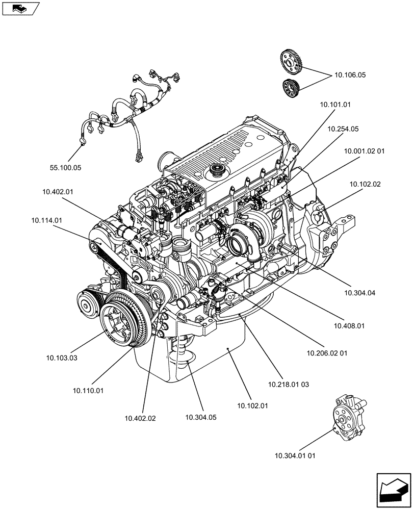 Схема запчастей Case IH F3AE0684K E910 - (10.000.01[01]) - ENGINE - MY11 8120 (10) - ENGINE