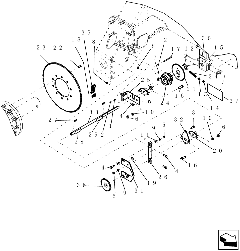 Схема запчастей Case IH 3430 - (75.100.11) - MECHANICAL DRIVE - FROM AXLES (75) - SOIL PREPARATION