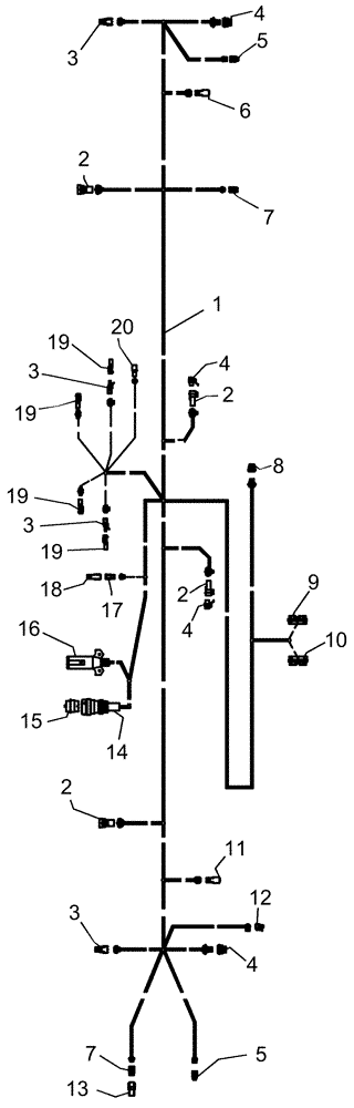 Схема запчастей Case IH 1220 - (55.100.21) - ELECTRICAL - HARNESS 87755299, MOUNTED STACKER, RIGID MOUNTED MECHANICAL (55) - ELECTRICAL SYSTEMS