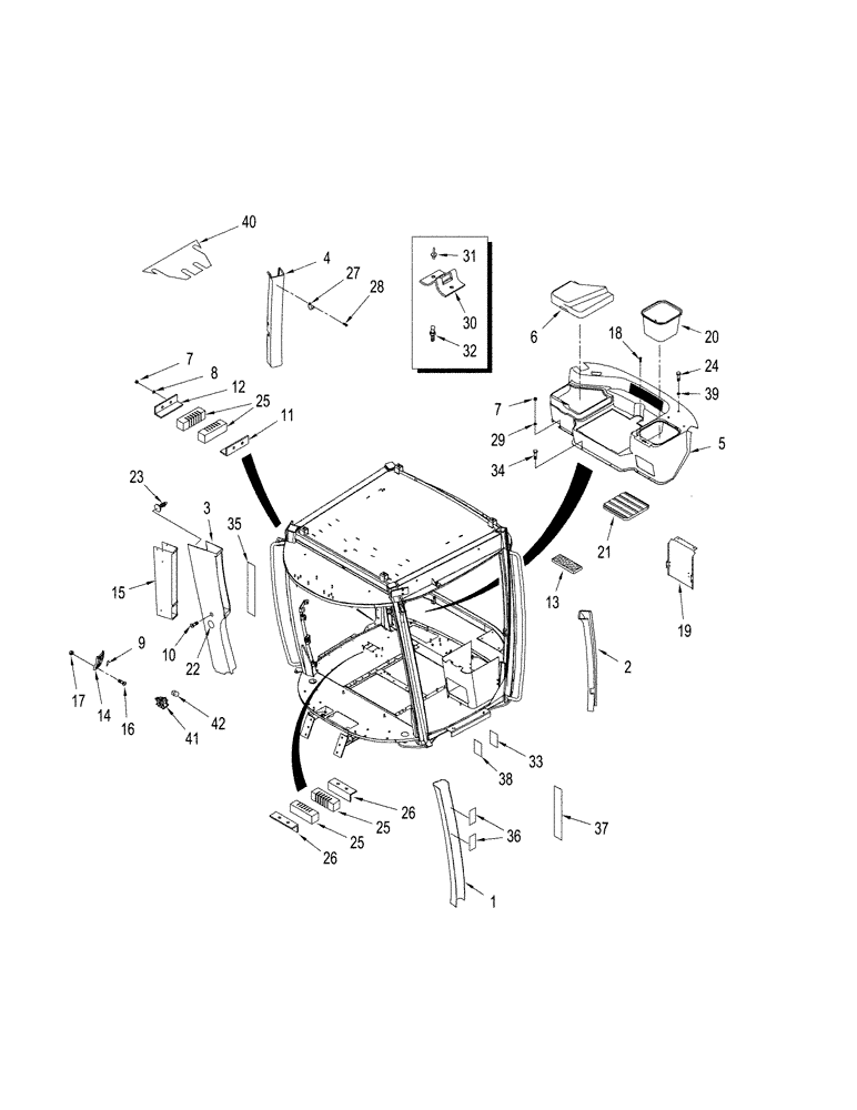 Схема запчастей Case IH STX325 - (09-12) - INTERIOR TRIM - STANDARD CAB (09) - CHASSIS