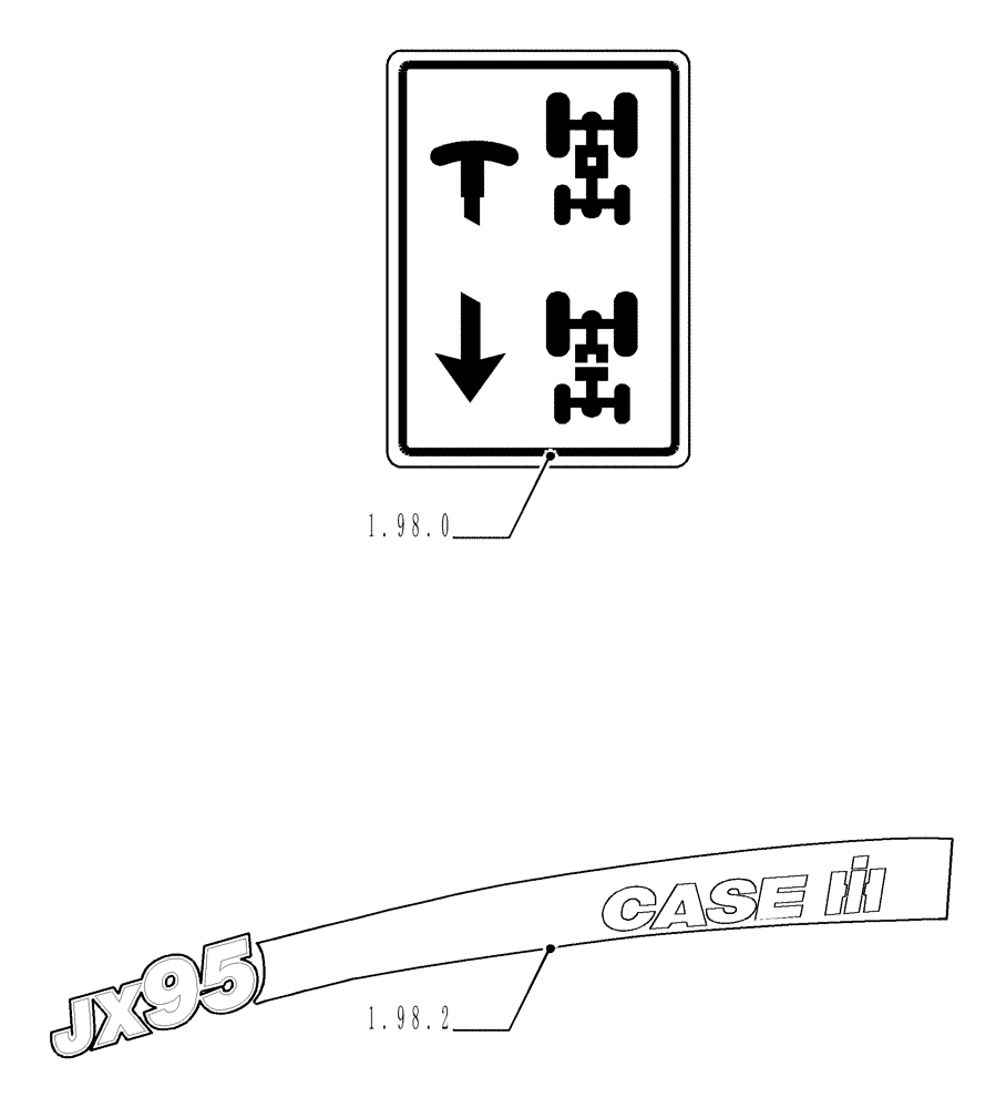 Схема запчастей Case IH JX90 - (SEC. 13) - DECALS (00) - GENERAL