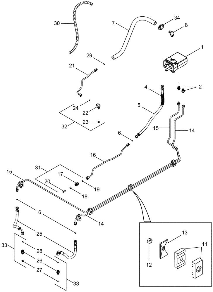 Схема запчастей Case IH MAGNUM 305 - (07-02) - BRAKES - HYDRAULIC SYSTEM, WITHOUT TRAILER BRAKES (07) - BRAKES