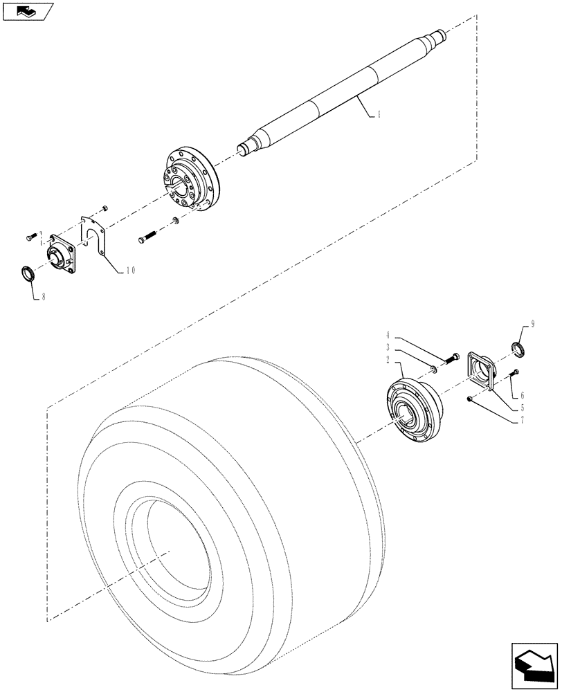 Схема запчастей Case IH TITAN 3530 - (44.101.01[01]) - FRONT AXLE, BSN YCT033001 (44) - WHEELS