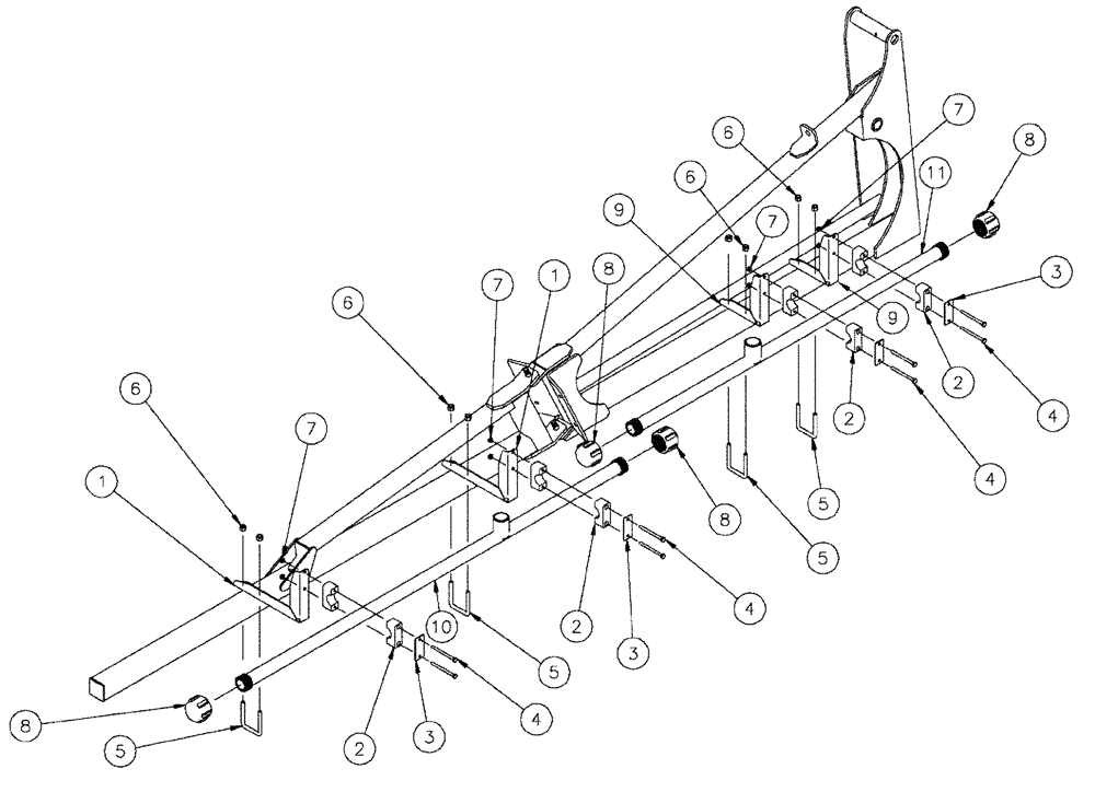 Схема запчастей Case IH SPX4260 - (09-035) - NOZZLE SPACING GROUP, 80 OUTER 10" ON Liquid Plumbing