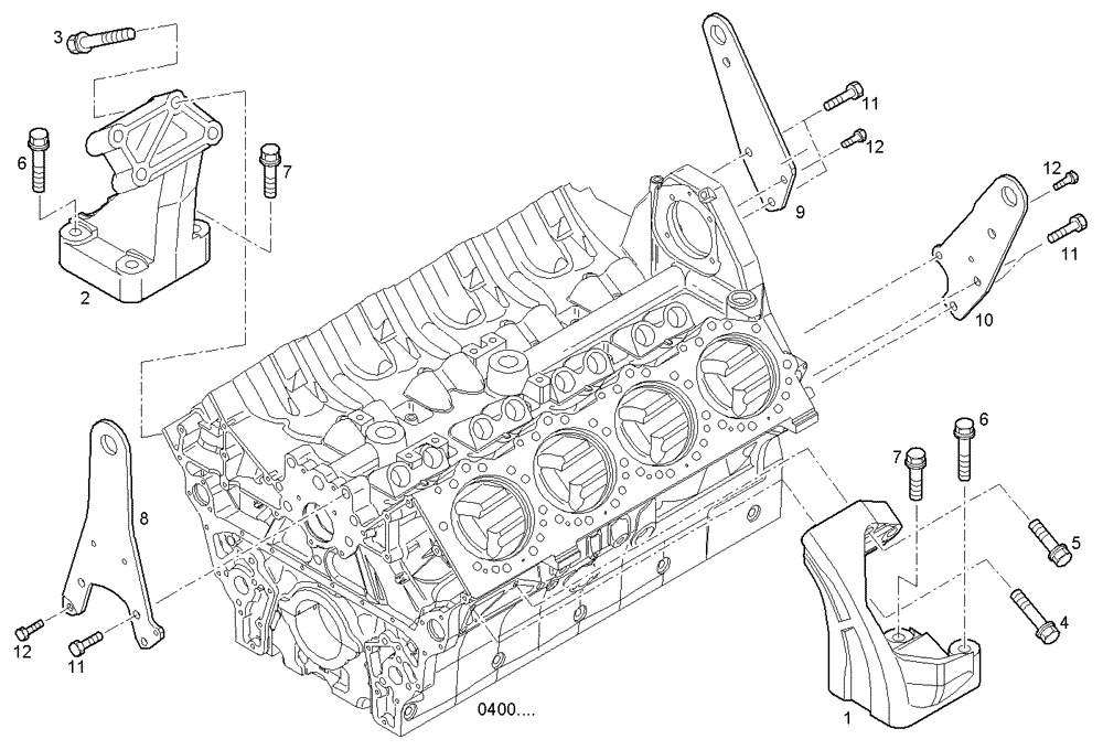 Схема запчастей Case IH FVAE2884X B200 - (0442.008) - ENGINE SUSPENSION 