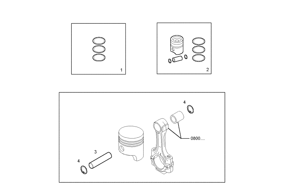 Схема запчастей Case IH F4BE0484F D601 - (0820.199) - PISTON ASSY - PISTON RINGS - PISTON PIN 