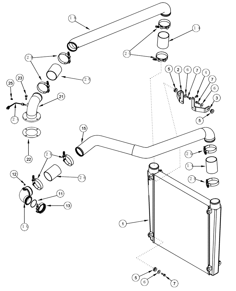 Схема запчастей Case IH MX200 - (02-06) - AFTERCOOLER, MX200, MX220, MX240, MX270 (02) - ENGINE
