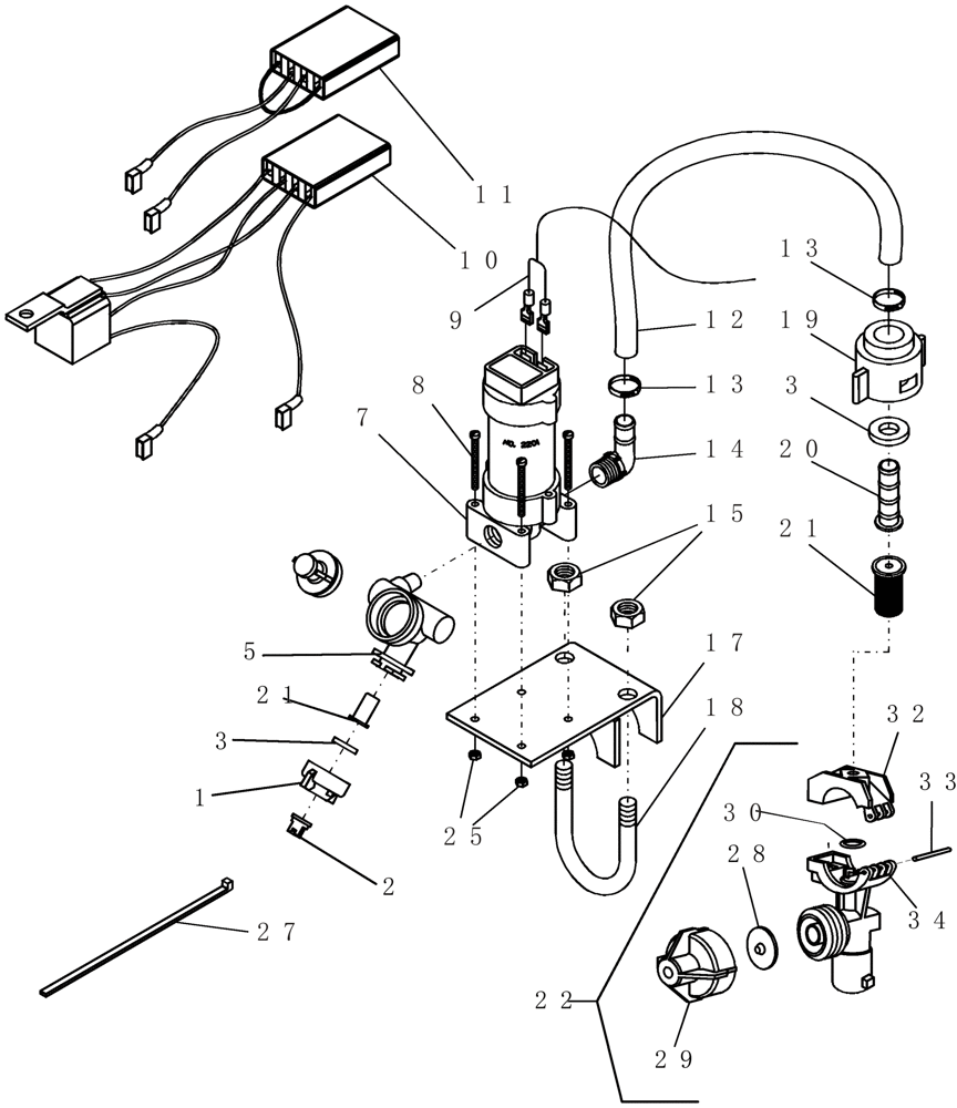 Схема запчастей Case IH SRX100 - (L.20.B[23]) - NOZZLE - ASSEMBLY, END SINGLE ELECTRIC L - Field Processing