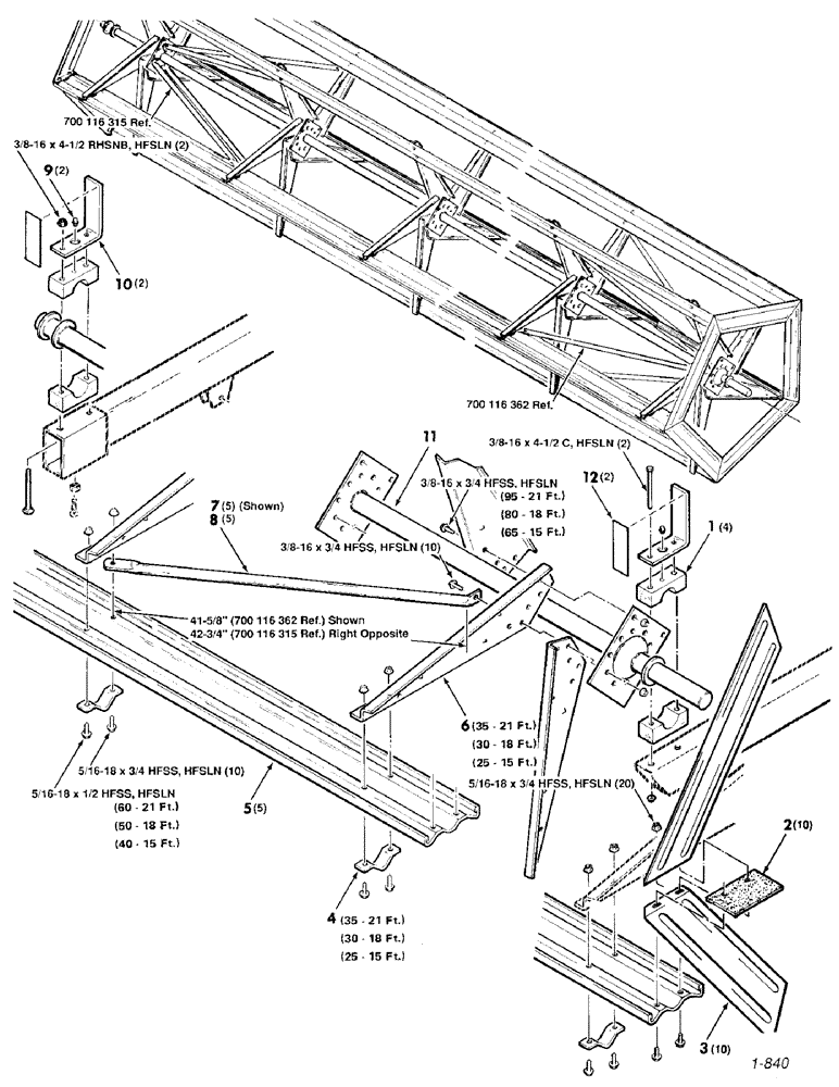 Схема запчастей Case IH 8830 - (70) - REEL ASSEMBLY, 21 FOOT, 18 FOOT, 15 FOOT (58) - ATTACHMENTS/HEADERS