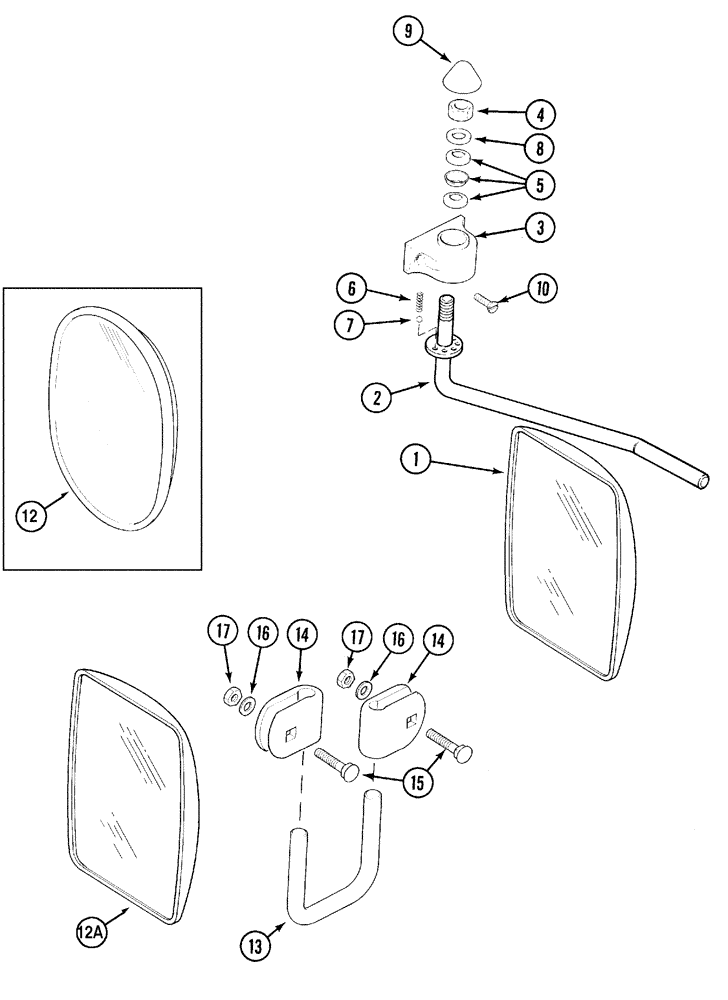 Схема запчастей Case IH 5250 - (9-110) - CAB, MIRRORS (09) - CHASSIS/ATTACHMENTS