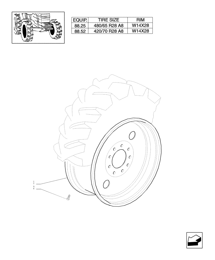 Схема запчастей Case IH MXM140 - (82.00[14]) - 4WD DRIVING WHEELS (11) - WHEELS/TRACKS