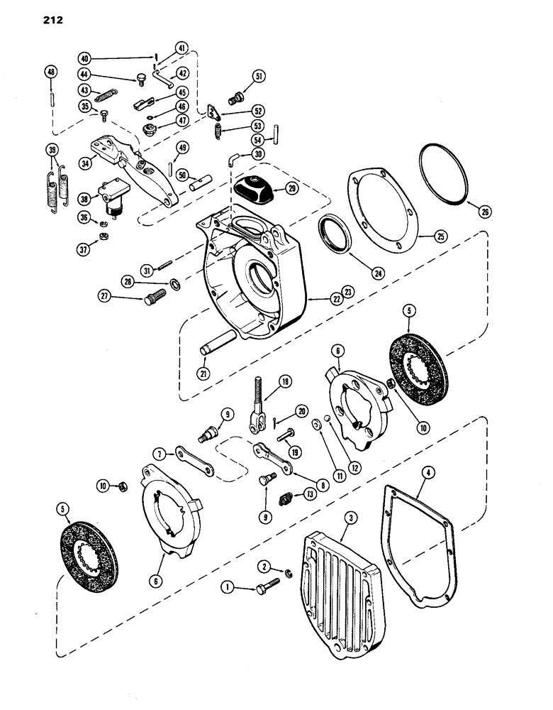 Схема запчастей Case IH 770 - (212) - DIFFERENTIAL BRAKE, USED PRIOR TO TRACTOR S/N 8682416 (06) - POWER TRAIN