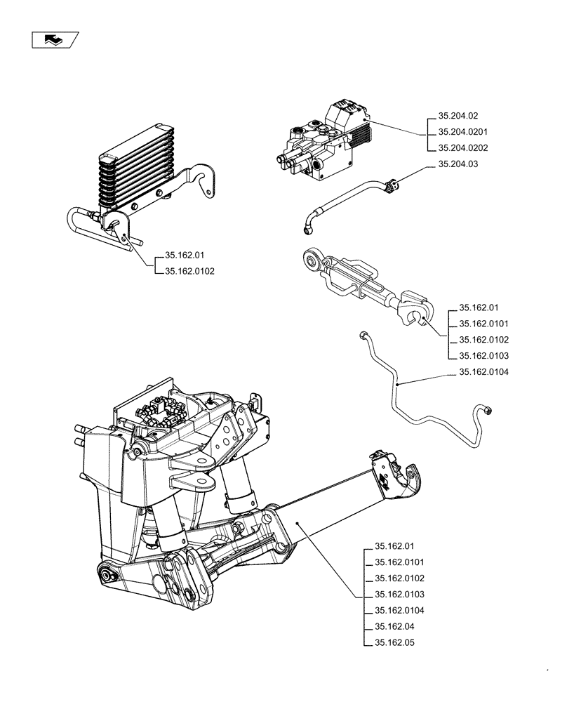 Схема запчастей Case IH PUMA 185 - (35.000.00[02]) - PICTORIAL INDEX - HYDRAULIC SYSTEMS (35) - HYDRAULIC SYSTEMS