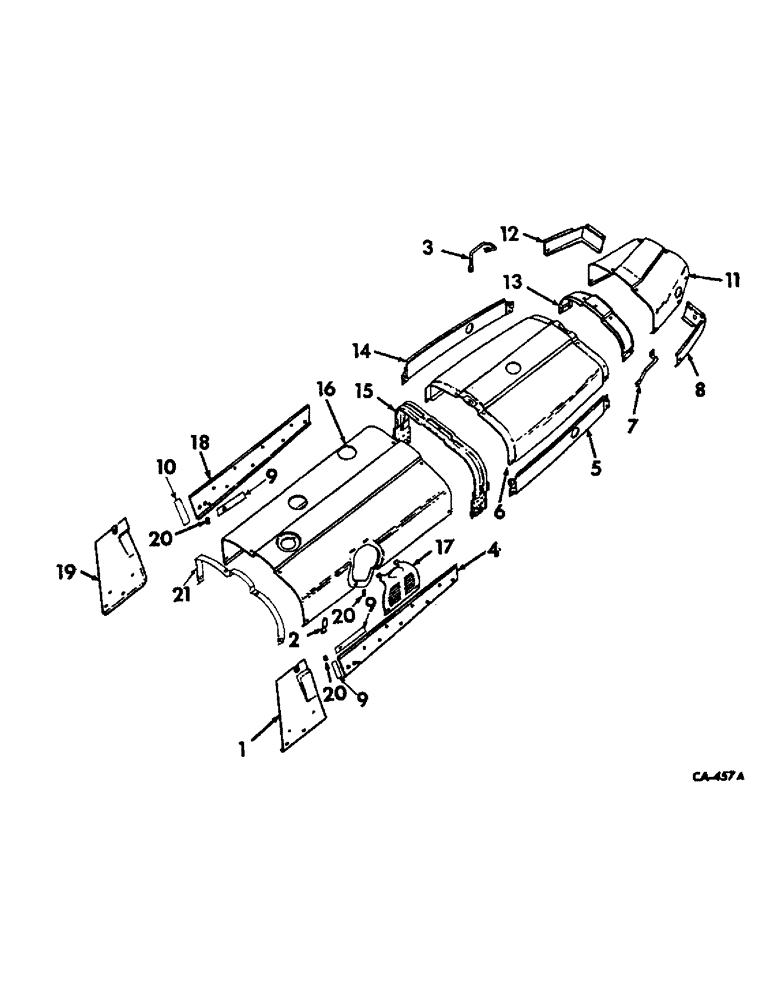 Схема запчастей Case IH 1026 - (13-02) - SUPERSTRUCTURE, HOOD AND PANELS (05) - SUPERSTRUCTURE