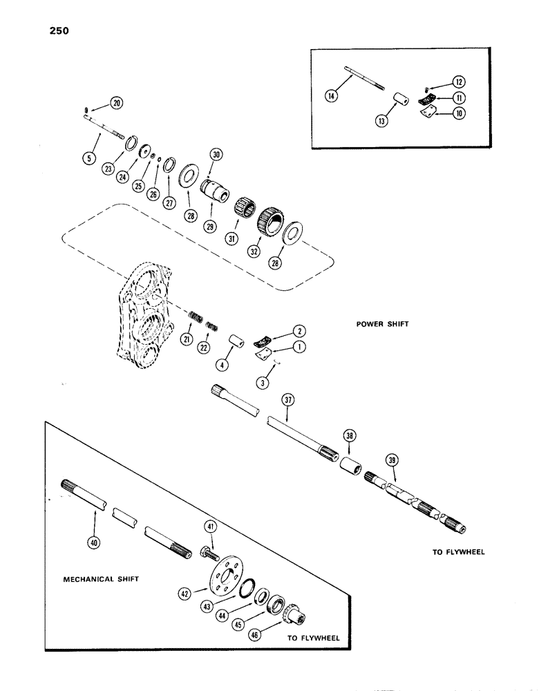 Схема запчастей Case IH 870 - (250) - P.T.O. FIRST IDLER AND P.T.O. BRAKE (06) - POWER TRAIN