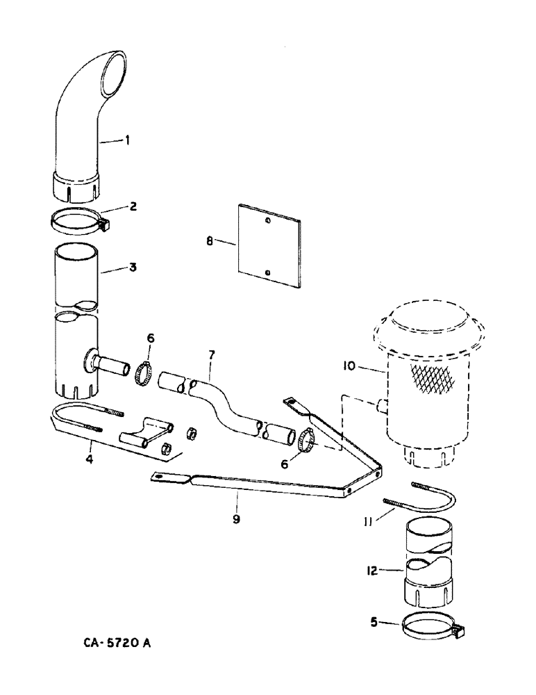 Схема запчастей Case IH 1470 - (12-02) - POWER, ASPIRATED PRE-CLEANER PRE-SCREENER, FOR FIELD INSTALLED ASPIRATOR ATTACHMENT W/MUFFLER Power
