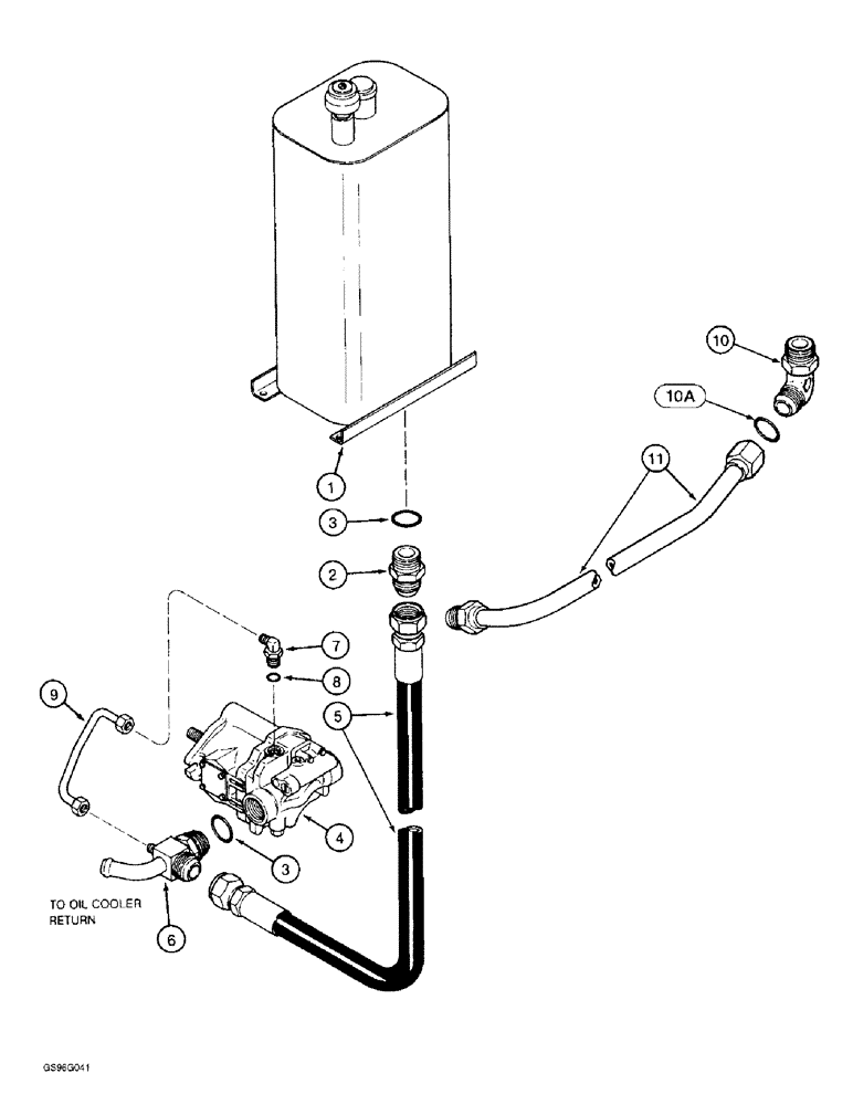 Схема запчастей Case IH 2022 - (8-08) - RESERVOIR TO HYDRAULIC PUMP SYSTEM (07) - HYDRAULICS