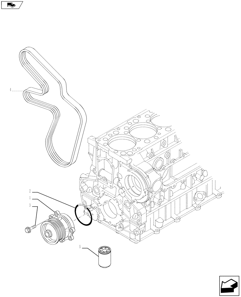 Схема запчастей Case IH STEIGER 485 - (02-63) - WATER PUMP & RELATED PARTS, STEIGER 385 / 435 & 485 (02) - ENGINE