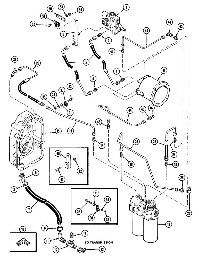 Схема запчастей Case IH 4890 - (8-250) - PTO HYDRAULICS AND LUBRICATION TUBES, PRIOR TO P.I.N. 8860450 (08) - HYDRAULICS