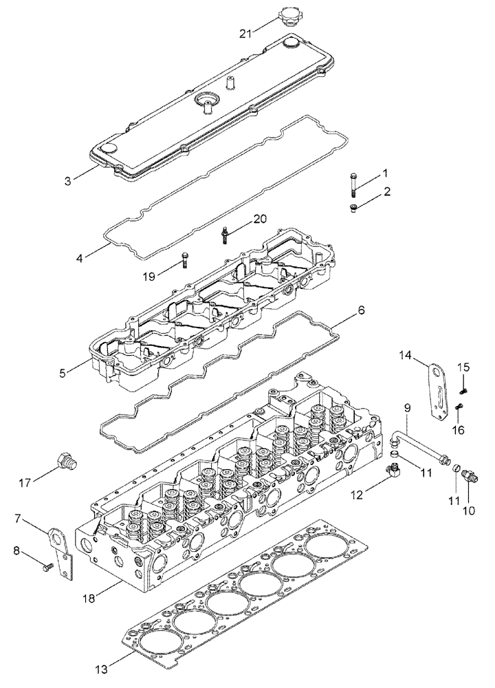 Схема запчастей Case IH TITAN 4020 - (02-040) - CYLINDER HEAD AND COVER (01) - ENGINE