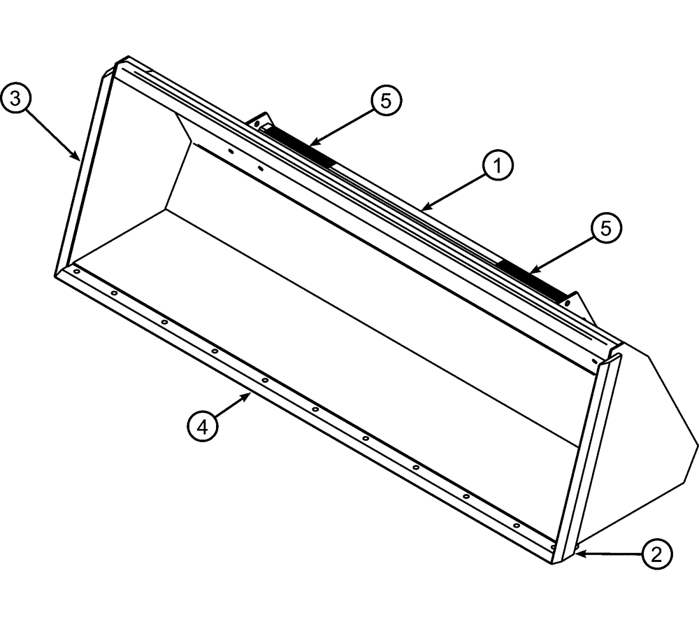 Схема запчастей Case IH LX192 - (82.300.AN[01]) - MATERIAL BUCKET, HEAVY DUTY - 108 INCH (82) - FRONT LOADER & BUCKET