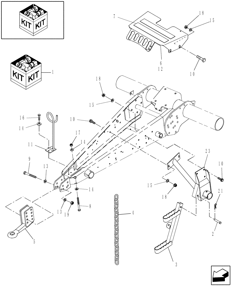 Схема запчастей Case IH RB464 - (18.02) - DIA KIT, HIGH HITCH (18) - ACCESSORIES