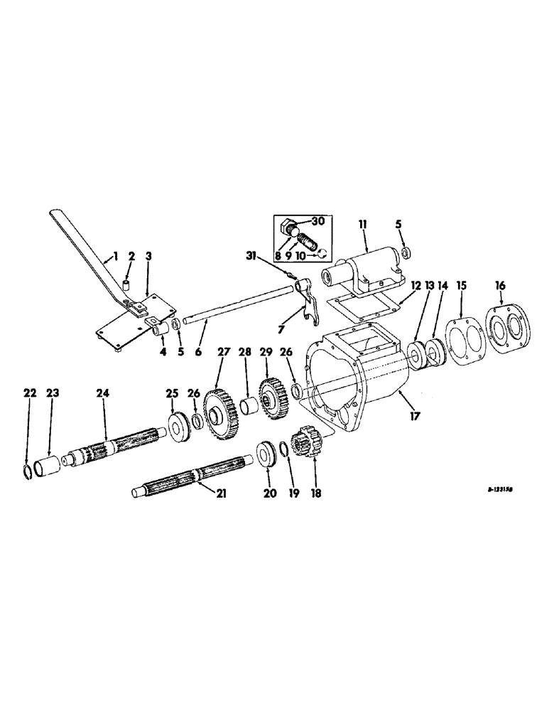 Схема запчастей Case IH 503 - (060) - TWO SPEED GEAR BOX ATTACHMENT, NOT HYDROSTATIC GROUND DRIVE (21) - TRANSMISSION