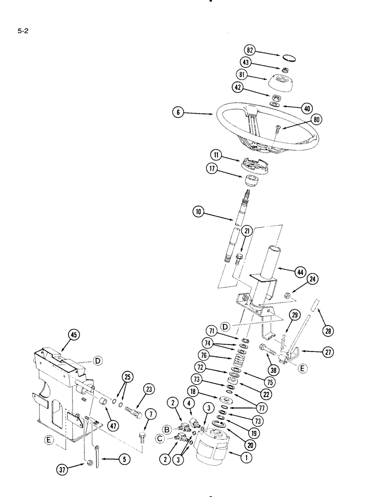 Схема запчастей Case IH 1130 - (5-02) - STEERING WHEEL AND COLUMN (05) - STEERING