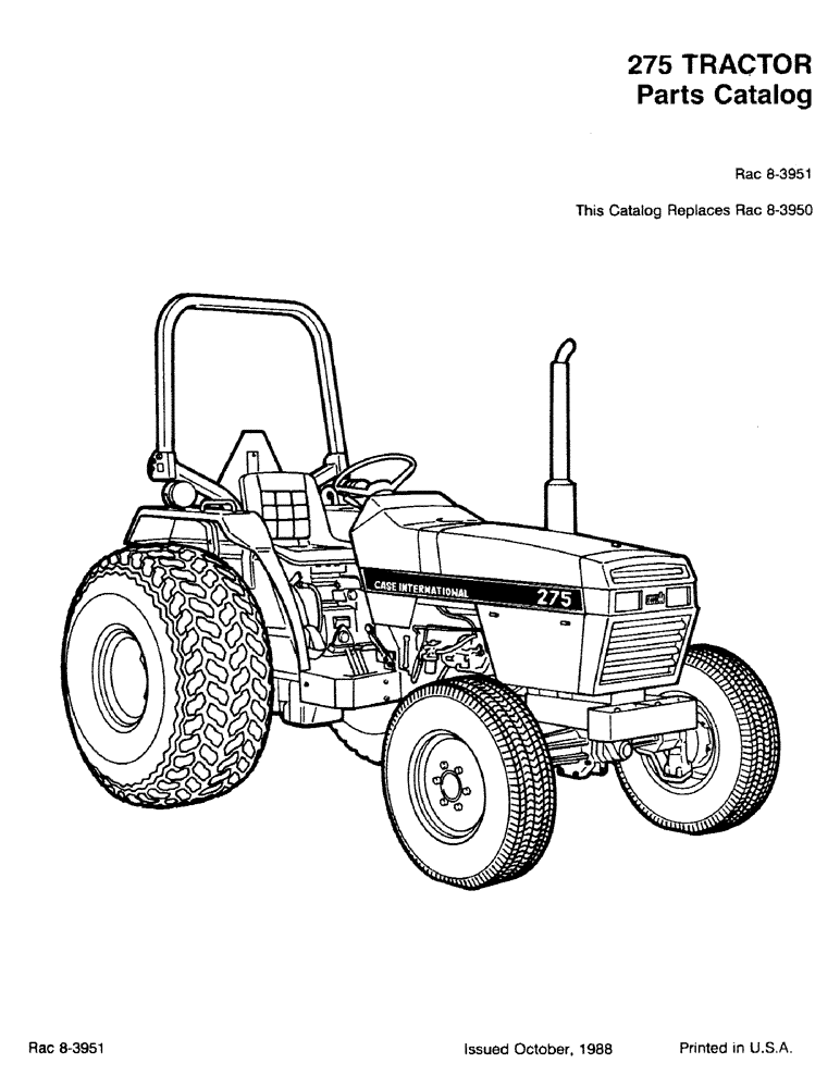 Схема запчастей Case IH 275 - (1-01) - PARTS CATALOG (00) - PICTORIAL INDEX