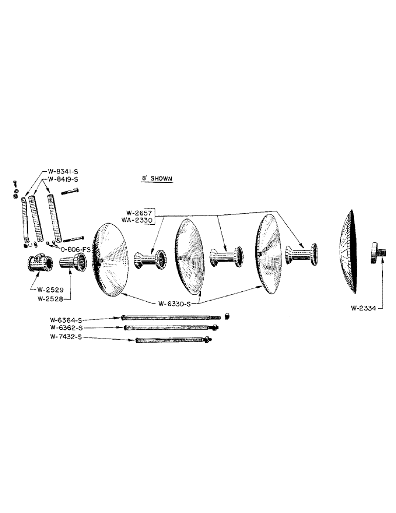 Схема запчастей Case IH WPH - (17) - CENTER GANG, 8-1/2 INCH SPACING, 6 FOOT, 8 FOOT, 10 FOOT 