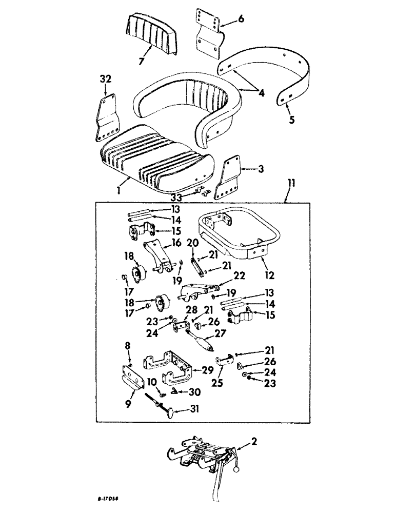 Схема запчастей Case IH 2826 - (13-10) - SUPERSTRUCTURE, VERTICAL ACTING SEAT (05) - SUPERSTRUCTURE