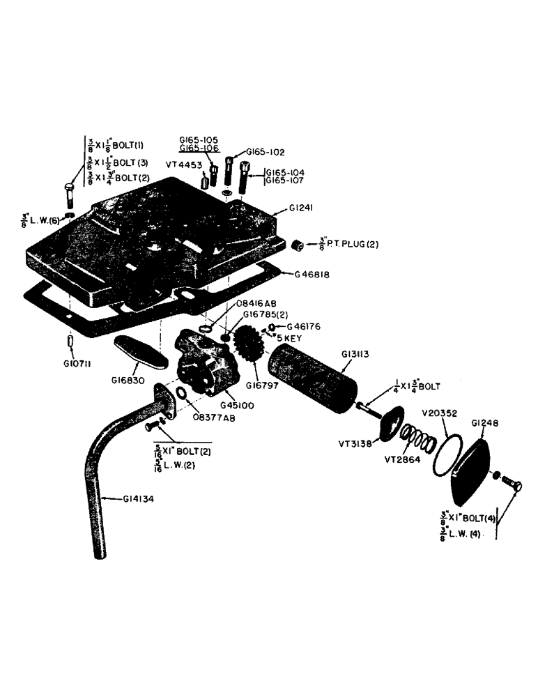 Схема запчастей Case IH 600B-SERIES - (112) - HYDRAULIC PUMP AND ADAPTER, 610B AND 611B TRACTORS (08) - HYDRAULICS