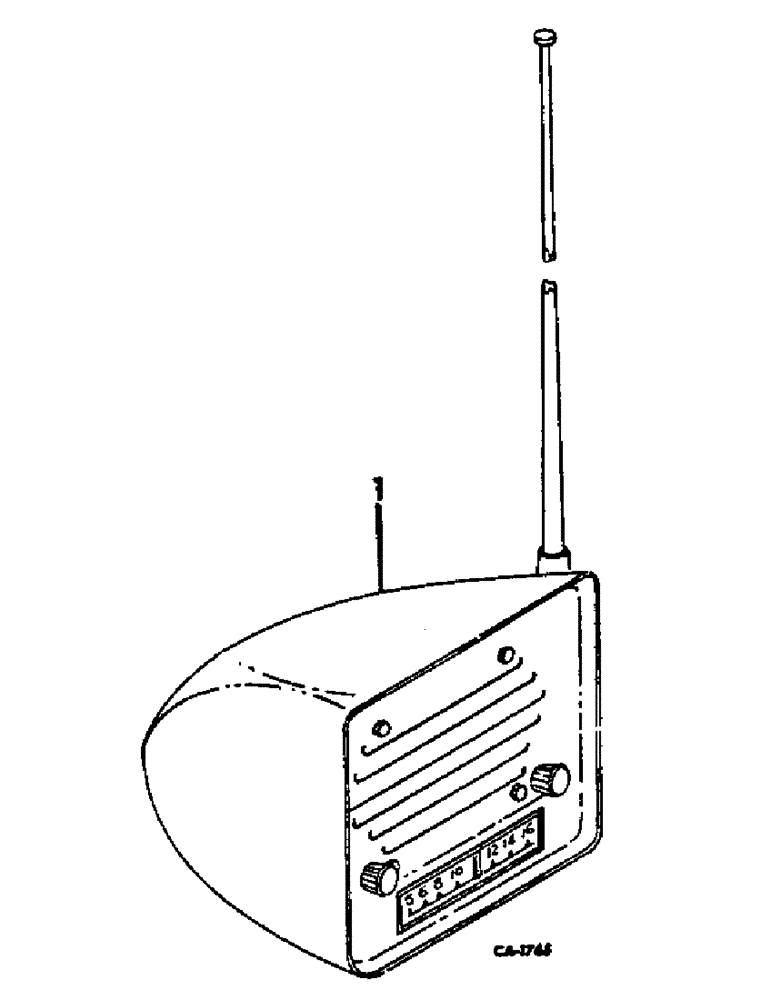 Схема запчастей Case IH 815 - (N-18) - PARTS, ACCESSORIES AND ATTACHMENTS, RADIO WITH ANTENNA, BENDIX Accessories & Attachments