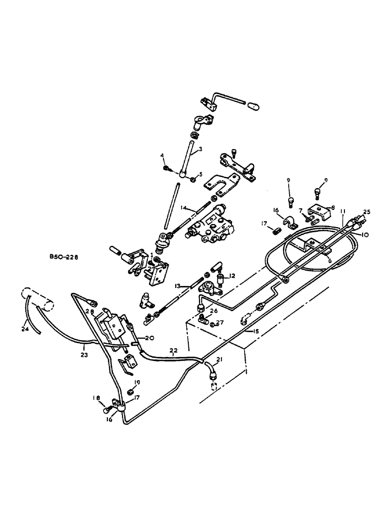 Схема запчастей Case IH 685 - (07-128) - POWER TAKE-OFF LEVER AND CONNECTIONS, 685 (04) - Drive Train