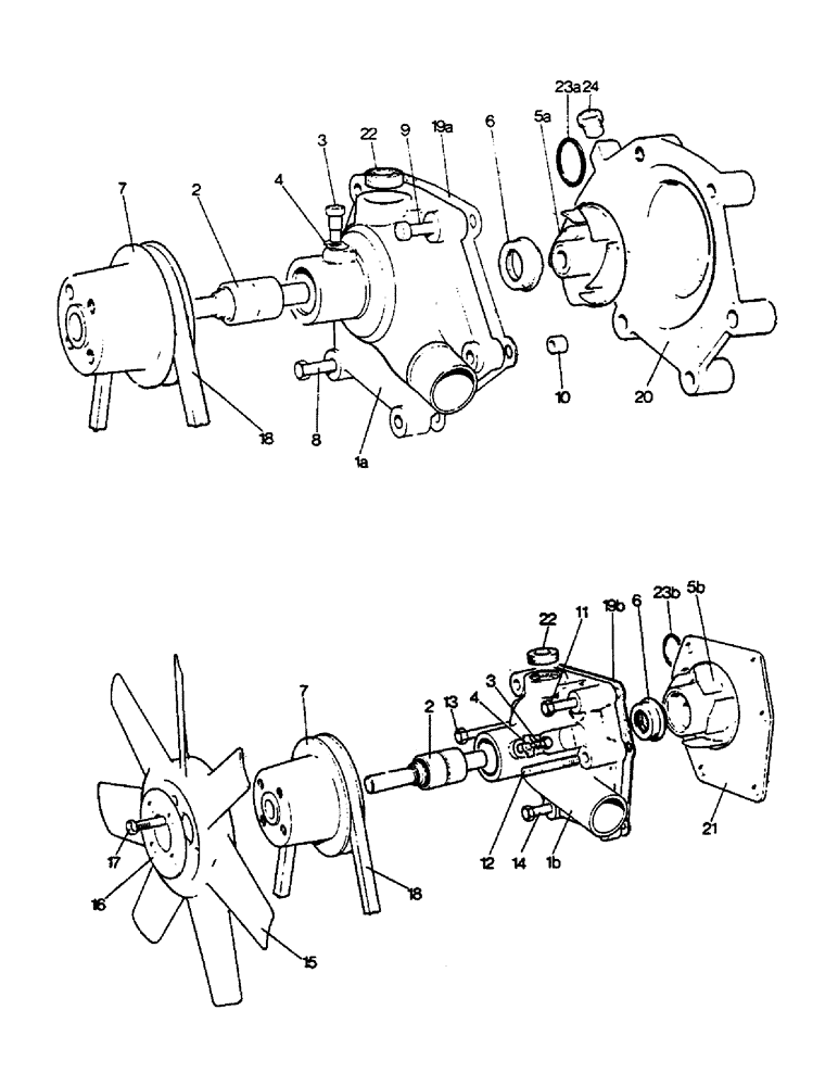 Схема запчастей Case IH 990 - (A14) - ENGINE, WATER PUMP AND FAN, 990, 995, 996, 1210 AND 1212 TRACTORS (01) - ENGINE