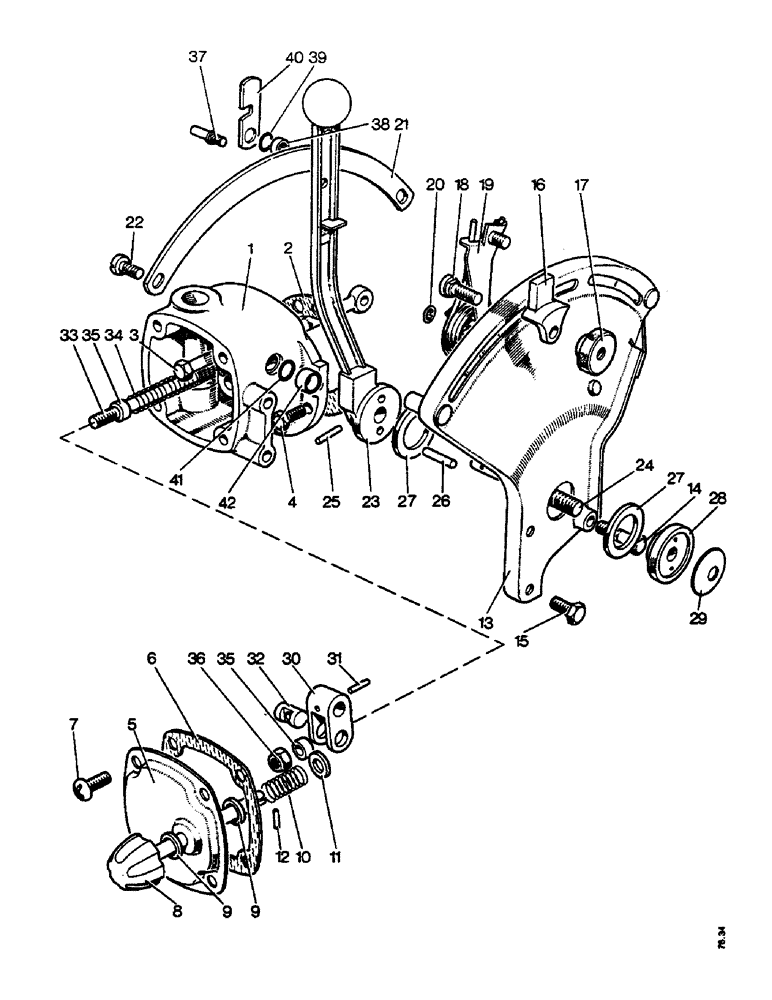 Схема запчастей Case IH 1212 - (E10) - SELECTAMATIC HYDRAULIC SYSTEM, CONTROL LEVER AND QUADRANT - ALL MODELS (07) - HYDRAULIC SYSTEM