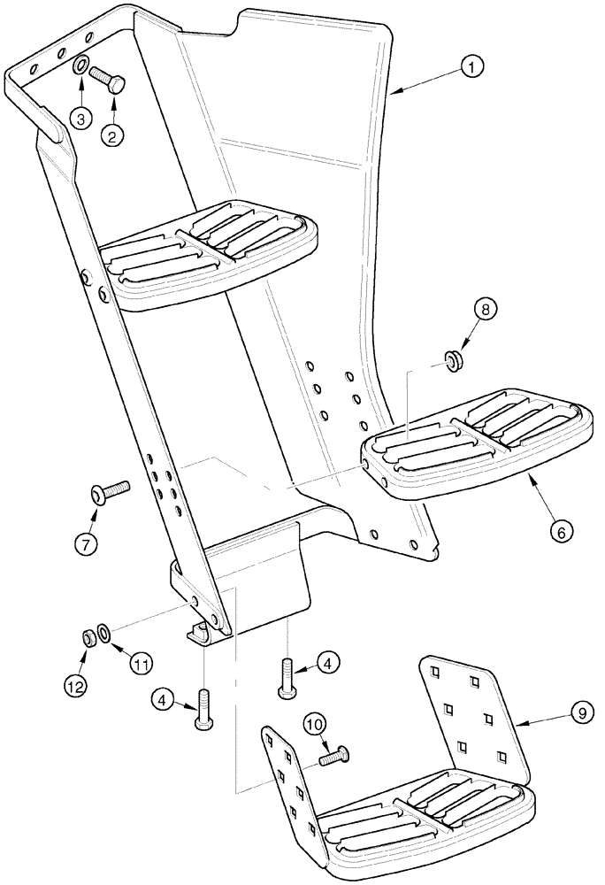 Схема запчастей Case IH MX90C - (09-39) - STEPS, LEFT (09) - CHASSIS