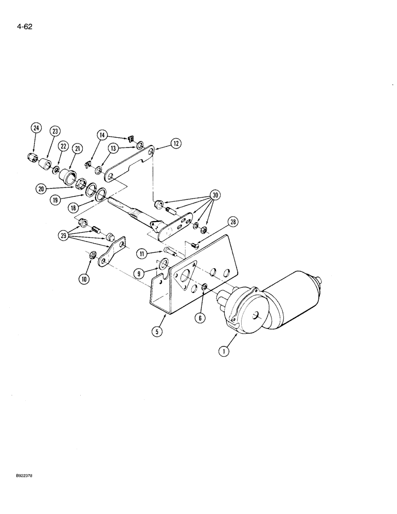Схема запчастей Case IH 9230 - (4-062) - WIPER DRIVE, REAR WINDOW, PRIOR TO P.I.N. JCB0028400 (04) - ELECTRICAL SYSTEMS