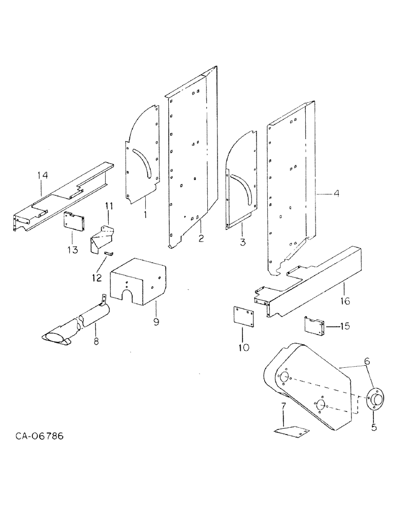 Схема запчастей Case IH 2400 - (B-27) - SHIELDS (90) - PLATFORM, CAB, BODYWORK AND DECALS