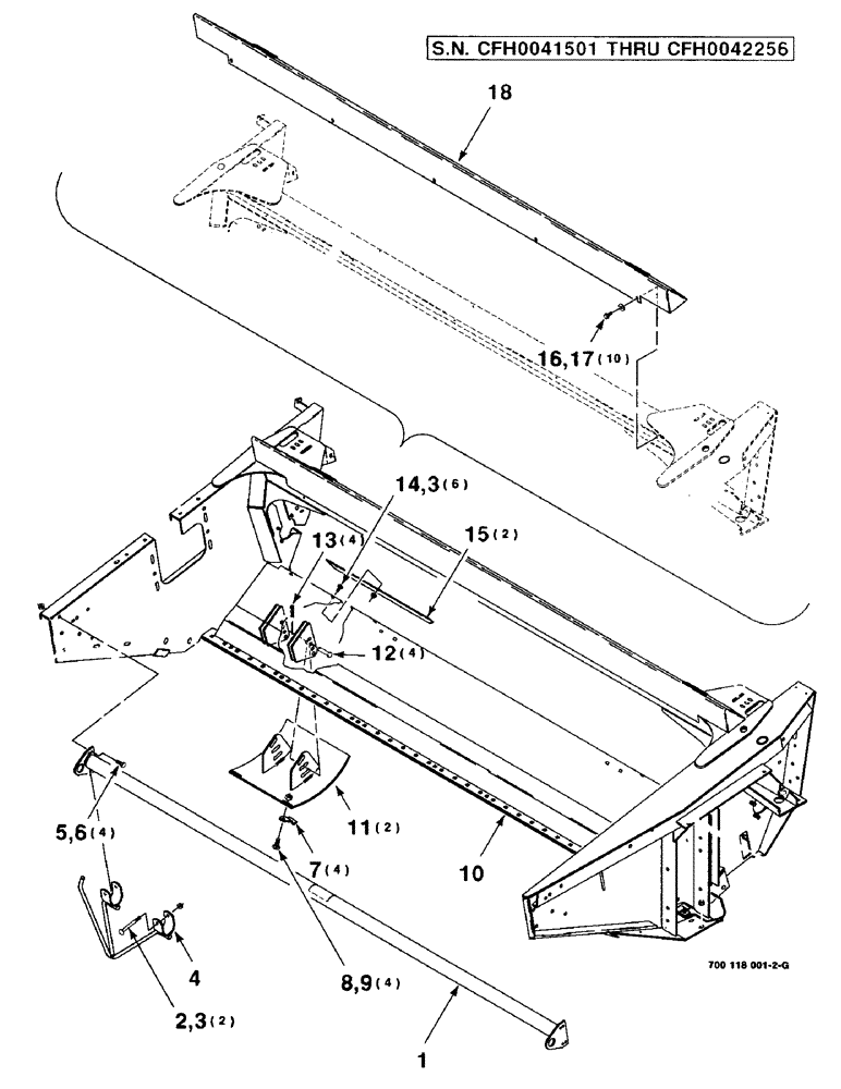 Схема запчастей Case IH 8340 - (7-12) - HEADER & SKID SHOE ASSEMBLY (58) - ATTACHMENTS/HEADERS