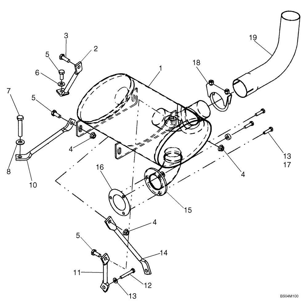 Схема запчастей Case IH 440CT - (02-03) - EXHAUST SYSTEM (02) - ENGINE
