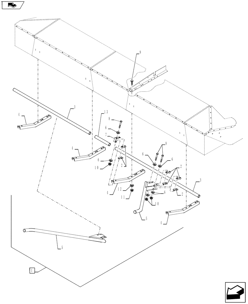 Схема запчастей Case IH RD193 - (88.060.01) - DIA., PUSHBAR DIVIDER BUNDLE (88) - ACCESSORIES
