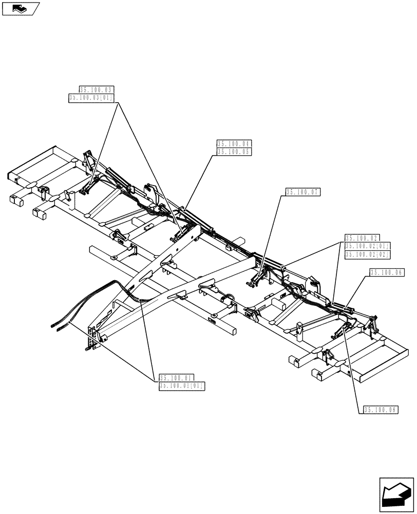 Схема запчастей Case IH 955 - (35.100.00) - HYDRAULIC INDEX (35) - HYDRAULIC SYSTEMS